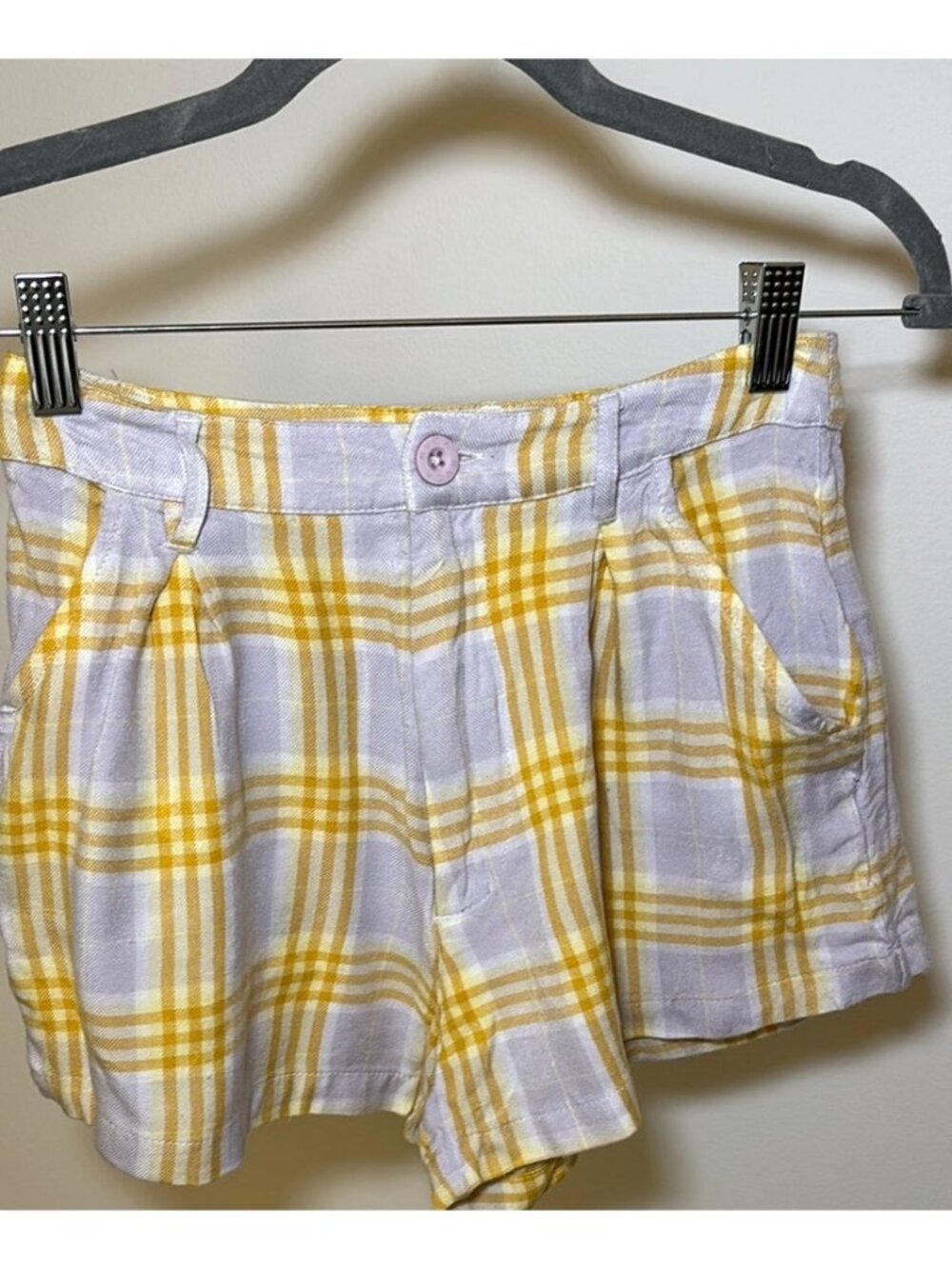 Yellow and White Striped Shorts